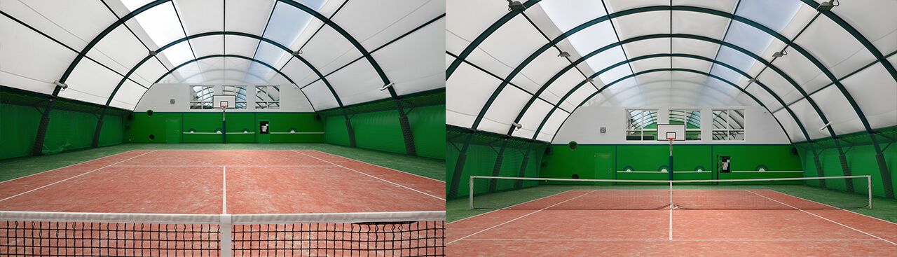 Sport Halls s.c. Canchas de tenis arqueadas de medio barril